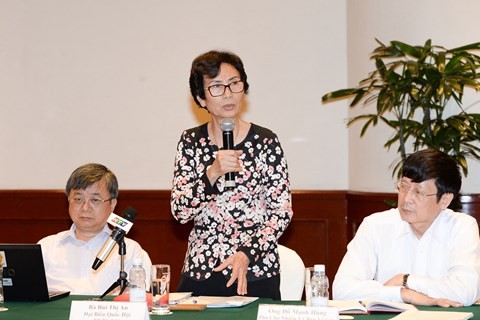 Bà Bùi Thị An cho rằng cần phải xử nghiêm những nơi xảy ra lạm thu nhiều (ảnh quochoi.vn).