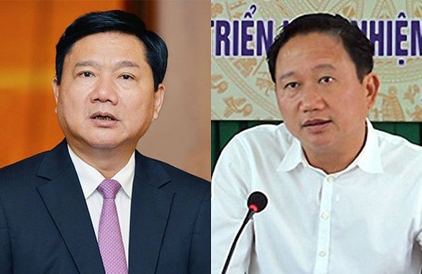 Ông Đinh La Thăng (trái) và Trịnh Xuân Thanh (ảnh nguồn vtv.vn).