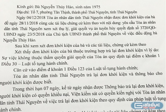 Cô giáo Nguyễn Thúy Hảo chỉ mong một bản án công tâm khách quan nhưng việc đó cũng trở nên rất khó khăn (ảnh nhân vật cung cấp).