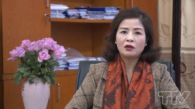 Bà Phạm Thị Hằng - Giám đốc Sở Giáo dục và Đào tạo tỉnh Thanh Hóa (ảnh nguồn truyền hình Thanh Hóa).