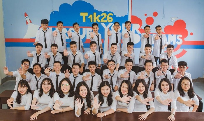 Lớp chuyên Toán 1 - Trường Trung học phổ thông chuyên Hà Tĩnh, nơi Trang học năm nay cũng có nhiều bạn thi đạt điểm cao (ảnh do nhân vật cung cấp).