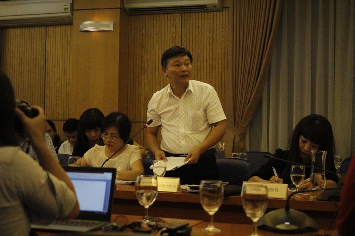 Ông Lê Đại Hải, Phó Vụ trưởng vụ Pháp luật dân sự - Kinh tế của Bộ Tư pháp (ảnh Trinh Phúc).