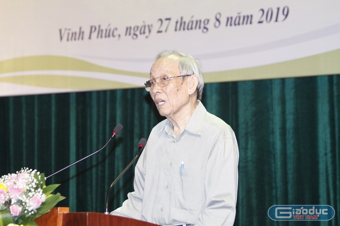Giáo sư Trần Hồng Quân, Chủ tịch Hiệp hội Các trường đại học, cao đẳng Việt Nam (ảnh Trinh Phúc).