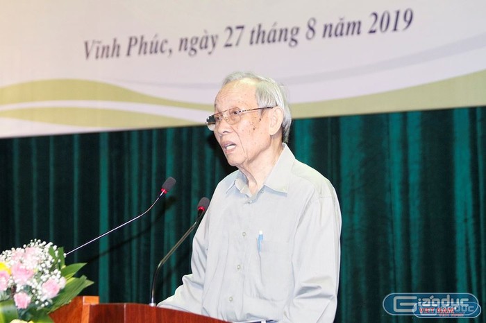 Giáo sư Trần Hồng Quân, Chủ tịch Hiệp hội các trường đại học, cao đẳng Việt Nam (ảnh Trinh Phúc).