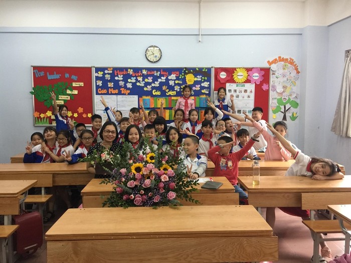 Lớp học 4C1 nơi em Nguyễn Ngọc Trinh theo học (ảnh do cô giáo Vũ Thị Phương cung cấp).