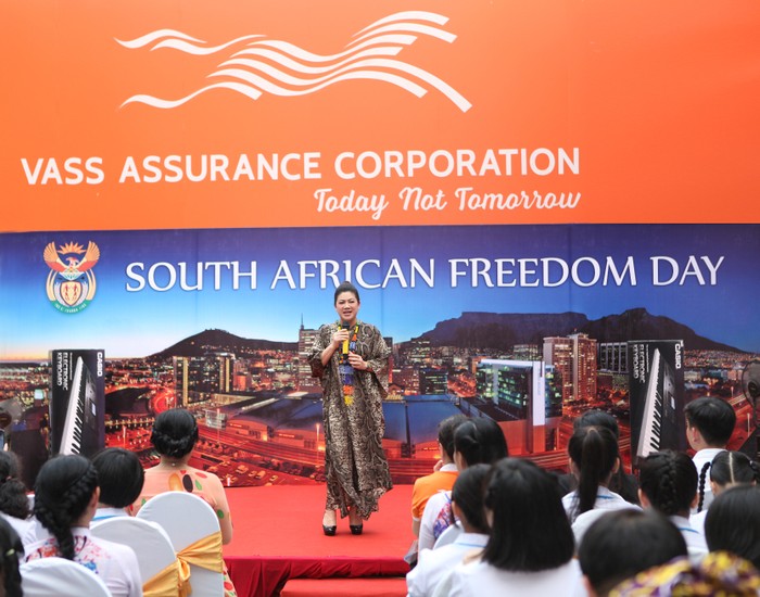 Bà Đỗ Thị Kim Liên - Lãnh sự Nam Phi tại TP.HCM phát biểu tại buổi lễ.