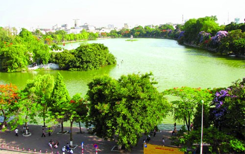 Khu vực hồ Hoàn Kiếm nơi diễn ra hoạt động kỷ niệm các ngày lễ lớn