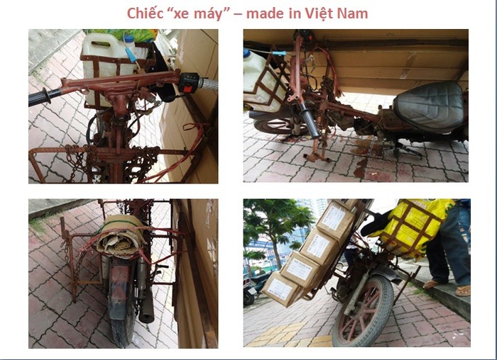 Chiếc xe này đúng với phong trào... Phát huy tính "sáng tạo" của người Việt" ?!. Thiết kế "độc đáo" pha trộn giữa nhiều loại xe khác nhau: Đậm phong cách xe thồ nhưng vẫn giữ được nét mềm mại, gọn nhẹ của... xe máy ?!.