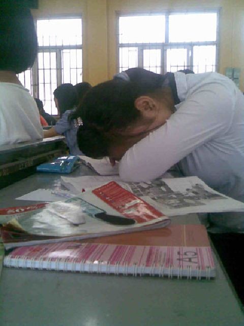 Vô tư ngủ gật trong lớp