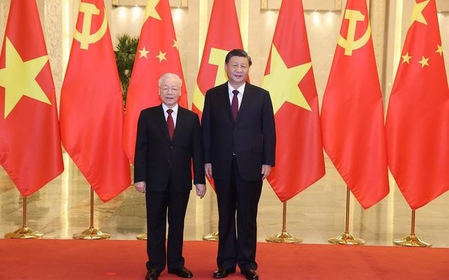Tổng Bí thư Nguyễn Phú Trọng và Tổng Bí thư, Chủ tịch nước Trung Quốc Tập Cận Bình (Ảnh: TTXVN)