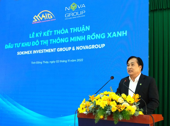 Ông Nguyễn Hiếu Liêm – Phó Chủ tịch Hội đồng quản trị NovaGroup phát biểu tại Lễ Ký kết