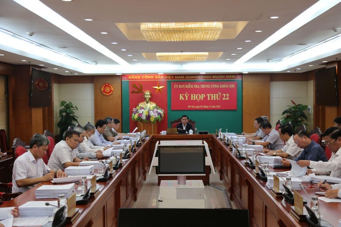 Trong hai ngày 1 và 2/11/2022, tại Hà Nội, Ủy ban Kiểm tra Trung ương đã họp Kỳ thứ 22. Ảnh: Ủy ban Kiểm tra Trung ương