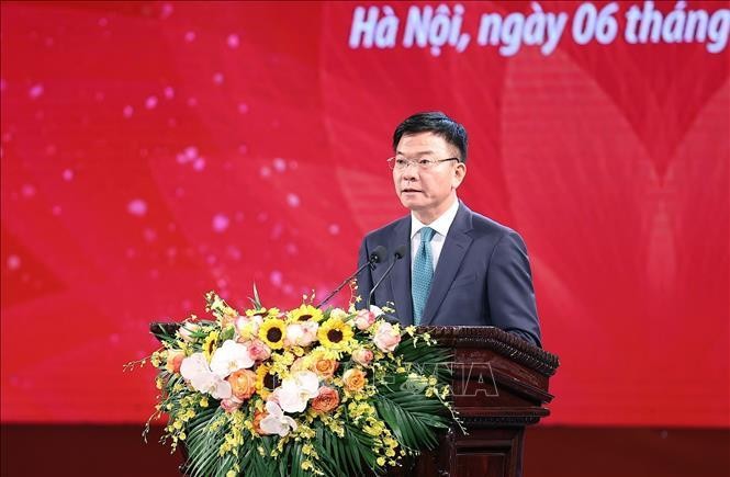 Bộ trưởng Bộ Tư pháp Lê Thành Long phát biểu. Ảnh: Dương Giang/TTXVN
