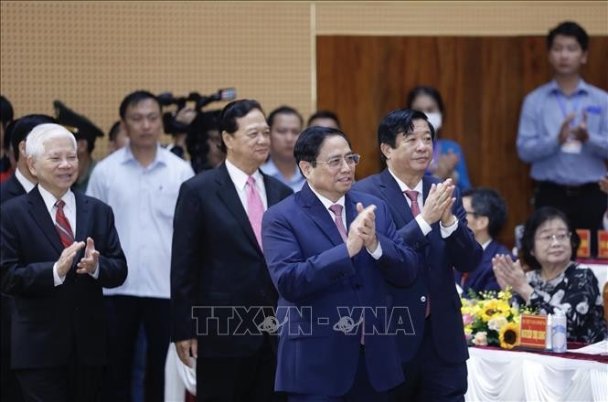 Thủ tướng Phạm Minh Chính đến dự buổi lễ. Ảnh: TTXVN