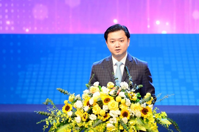 Bí thư Trung ương Đoàn, Nguyễn Minh Triết phát biểu tại Lễ trao giải.