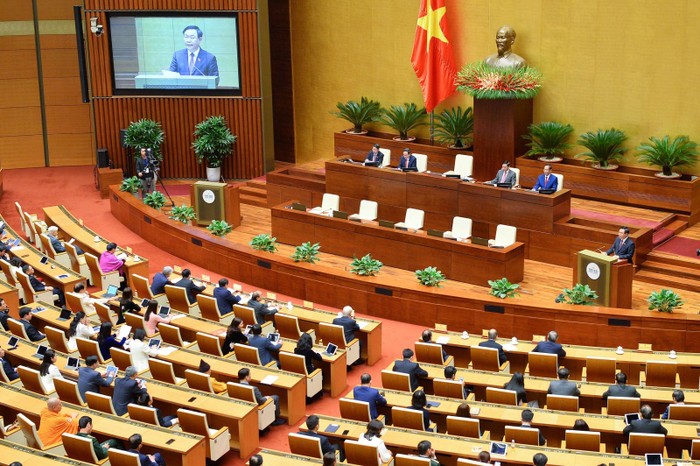 Chủ tịch Quốc hội Vương Đình Huệ phát biểu bế mạc Kỳ họp bất thường lần thứ 2, Quốc hội khóa XV.