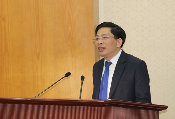 Tân Phó Trưởng Ban Nội chính Trung ương Đặng Văn Dũng phát biểu nhận nhiệm vụ.