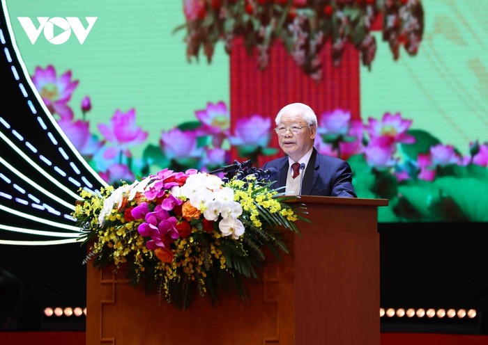 Tổng Bí thư Nguyễn Phú Trọng phát biểu tại buổi lễ