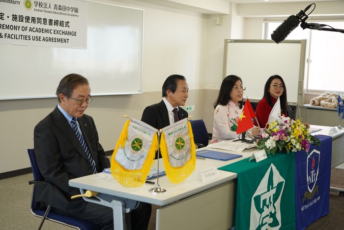 Toàn cảnh buổi làm việc của lãnh đạo Trường Đại học Nguyễn Tất Thành với Học viện giáo dục Aomori Tanaka và Trường Đại học Aomori Chuo Gakuin hôm 10/04