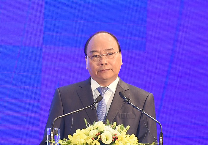Thủ tướng Nguyễn Xuân Phúc phát biểu tại Diễn đàn. Ảnh: Chính phủ