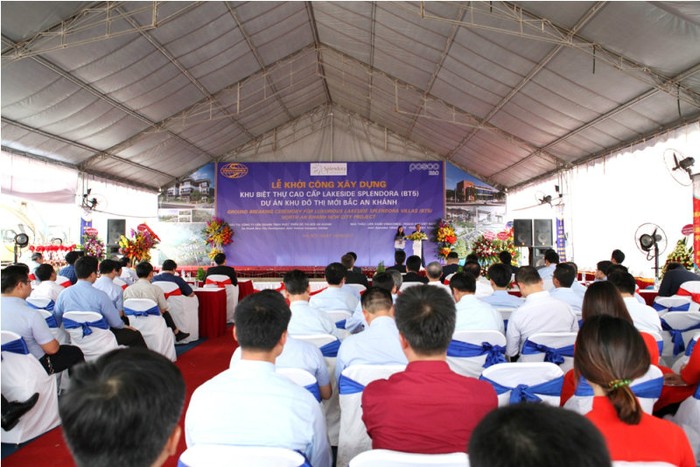 Lễ khởi công xây dựng khu biệt thự thuộc dự án Splendora mà nữ tỷ phú Nguyễn Thị Phương Thảo chính thức mua 50% dự án.