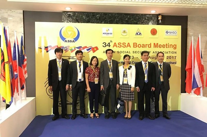 Lãnh đạo Bảo hiểm xã hội Việt Nam tham dự Hội nghị ban chấp hành Hiệp hội An sinh xã hội Đông Nam Á 34. Ảnh: Mai Oanh/BHXH.