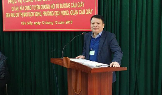Ông Nguyễn Việt Trung - Chủ tịch Ủy ban nhân dân phường Dịch Vọng. Ảnh: Cổng thông tin quận Cầu Giấy.