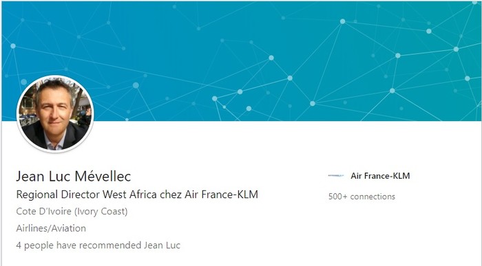 Ông Jean-Luc Mevellec - Giám đốc khu vực Tây Phi của hãng hàng không Air France xác nhận vụ việc. Ảnh: Chụp Linkedin.
