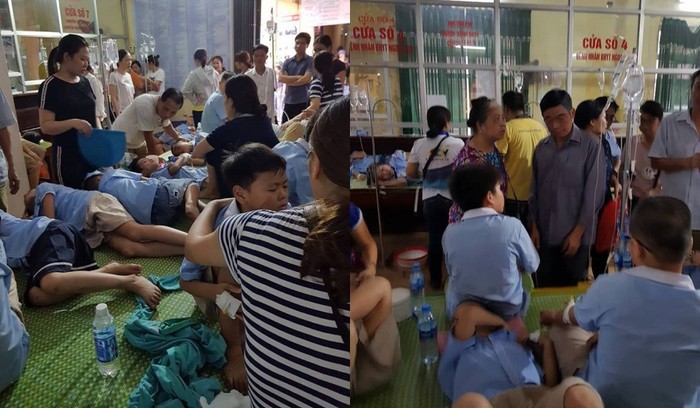 Cách đây không lâu dư luận giật mình, hơn 300 học sinh trường Tiểu học Đinh Tiên Hoàng, thành phố Ninh Bình, tỉnh Ninh Bình phải nhập viện nghi do ngộ độc thực phẩm. Ảnh: NVCC.