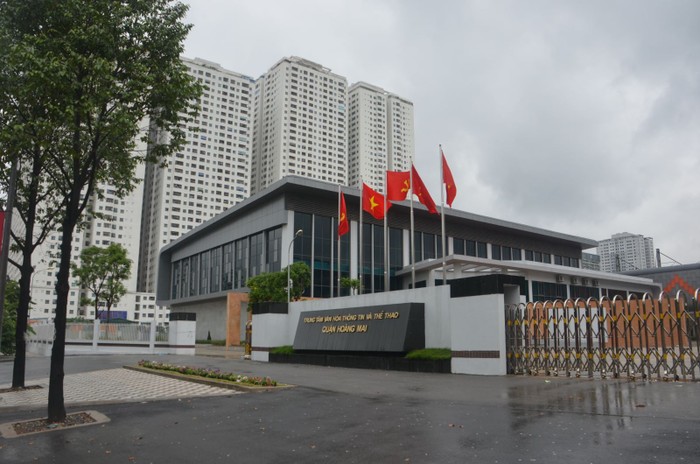 Trung tâm Văn hóa - Thông tin thể thao quận rất hiện đại, là nơi diễn ra các hoạt động có ý nghĩa thiết thực về văn hóa, thể thao của nhân dân trên địa bàn quận Hoàng Mai. Ảnh: Cổng thông tin điện tử quận Hoàng Mai.