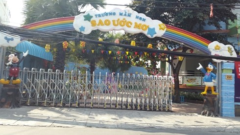 Trường mầm non tư thục Sao ước Mơ - đường Nguyễn Trọng Tuyển, quận Phú Nhuận, TP.HCM (ảnh: T.P)