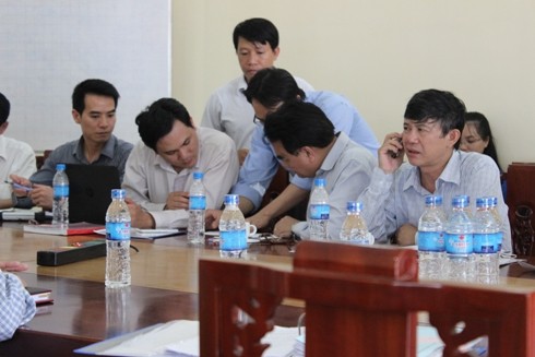 Các chuyên gia, lãnh đạo của tỉnh Bà Rịa Vũng Tàu họp bàn phương án tìm nguồn phóng xạ bị thất lạc (ảnh: CTV)