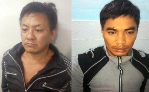 Trần Anh Hùng (trái) và Phan Đức Đạt lúc mới bị bắt (Ảnh: CA)