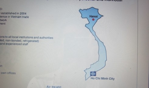 Bản đồ trong thiết kế quảng cáo ban đầu của Hartrodt Việt Nam thiếu hai quần đảo Hoàng Sa, Trường Sa là sai sót nghiêm trọng(Ảnh: T.Q)
