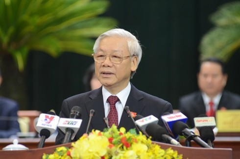 Tổng Bí thư Nguyễn Phú Trọng phát biểu chỉ đạo tại phiên khai mạc Đại hội (Ảnh: BTC)