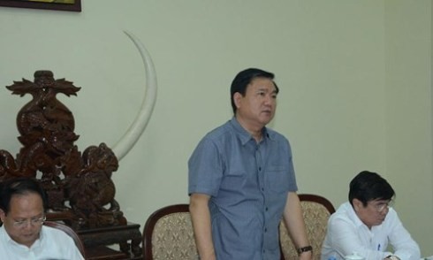 Bí thư Thành ủy TP.HCM Đinh La Thăng phát biểu chỉ đạo tại cuộc họp với Công an TP.HCM (ảnh: Công an TP.HCM)