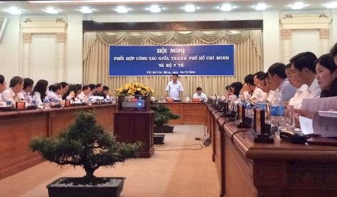 Buổi làm việc giữa TP.Hồ Chí Minh và Bộ Y tế diễn ra vào chiều ngày 6/3 ở UBND TP.Hồ Chí Minh (ảnh: Nguyễn Hiếu)