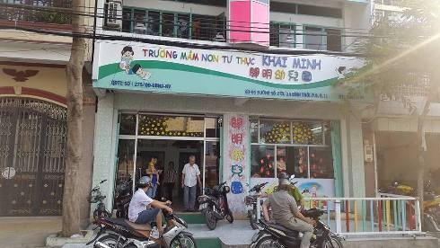 Trường mầm non tư thục Khai Minh, nơi xảy ra sự việc đáng tiếc với cháu Phát (Ảnh: P.L)
