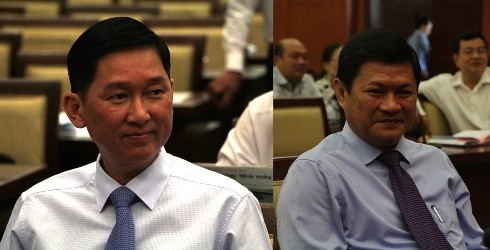 Ông Trần Vĩnh Tuyến (trái) và Huỳnh Cách Mạng (phải) vừa được bầu làm Phó Chủ tịch UBND TP.HCM (ảnh: P.L)