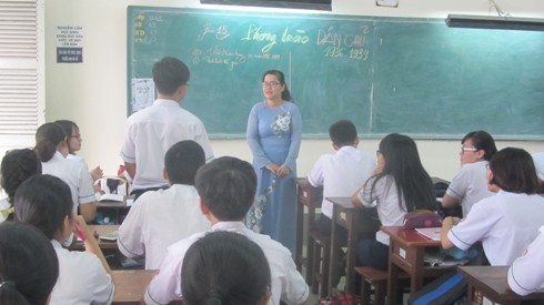 Học sinh Trường chuyên Gia Định, quận Bình Thạnh trong giờ học (ảnh: P.L)