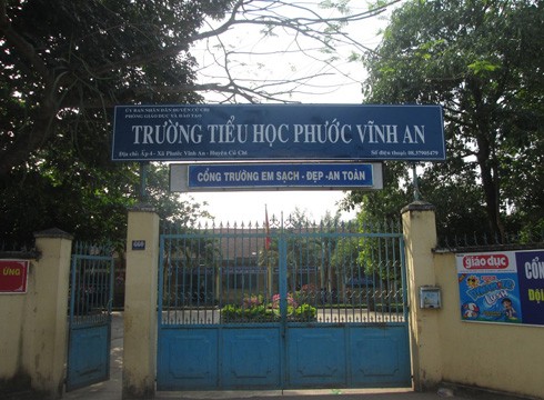 Trường tiểu học Phước Vĩnh An, xã Phước Vĩnh An, huyện Củ Chi (ảnh: website trường)
