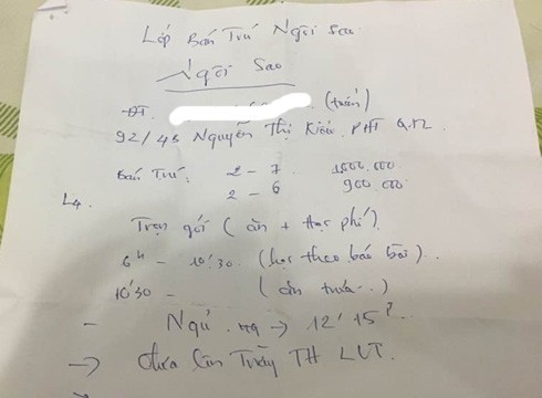 Bảng giá học phí của cơ sở bán trú &quot;2 không&quot; Ngôi Sao ở đường Nguyễn Thị Kiểu (ảnh: P.L)