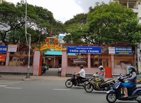 Trường trung học phổ thông Trần Hữu Trang, quận 5, nơi mà thông tin nói vụ việc xảy ra ở đây (ảnh: P.L)