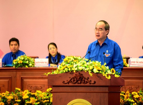 Bí thư Nguyễn Thiện Nhân phát biểu chỉ đạo tại đại hội ngày 12/11 (ảnh: Thành Đoàn thành phố)