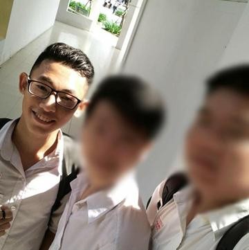 Học sinh Nguyễn Văn Hùng (ngoài cùng, bên trái).ảnh: CTV