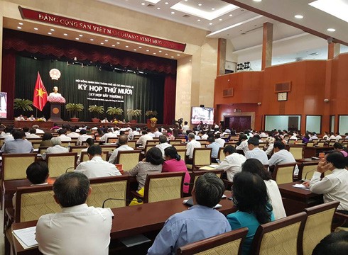 Kỳ họp Hội đồng Nhân dân Thành phố Hồ Chí Minh lần thứ 10, khóa IX vào ngày 8/10/2018 (ảnh: P.L)