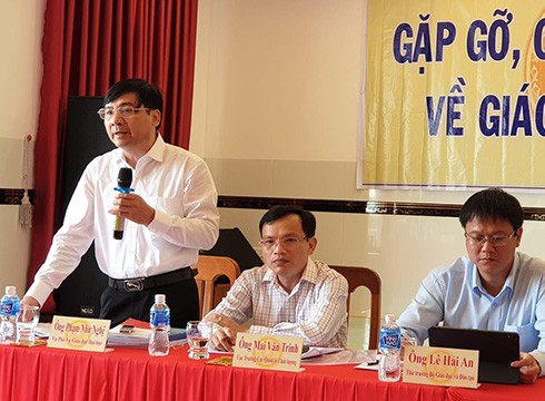 Phó Vụ trưởng Vụ Giáo dục đại học Phạm Như Nghệ chia sẻ tại buổi gặp gỡ phóng viên báo chí (ảnh: P.L)