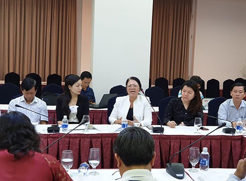 Tiến sĩ Vũ Thị Phương Anh phát biểu tại hội nghị ngày 3/9 (ảnh: P.L)