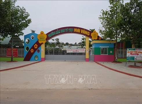 Trường mầm non tư thục Mai Vàng ở xã Minh Hưng, huyện Chơn Thành, tỉnh Bình Phước (ảnh: TTXVN)