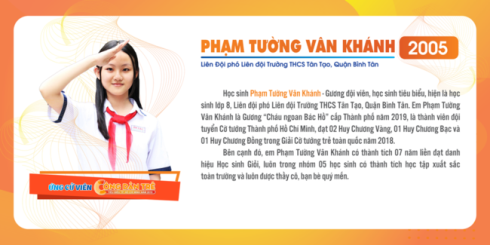 Nữ sinh Phạm Tường Vân Khánh, 1 trong 12 công dân trẻ tiêu biểu của thành phố năm 2019 (ảnh: Thành Đoàn)